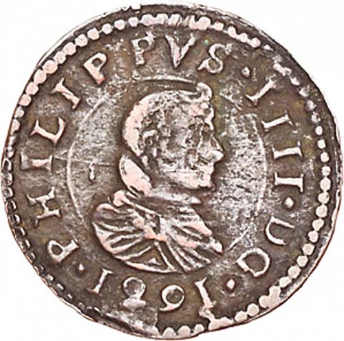 16 Maravedies Obverse Image minted in SPAIN in 1661M (1621-65  -  FELIPE IV)  - The Coin Database