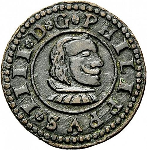 16 Maravedies Obverse Image minted in SPAIN in 1662R (1621-65  -  FELIPE IV)  - The Coin Database