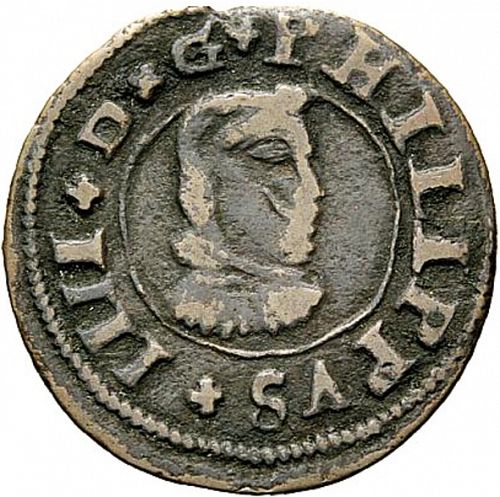 16 Maravedies Obverse Image minted in SPAIN in 1663R (1621-65  -  FELIPE IV)  - The Coin Database
