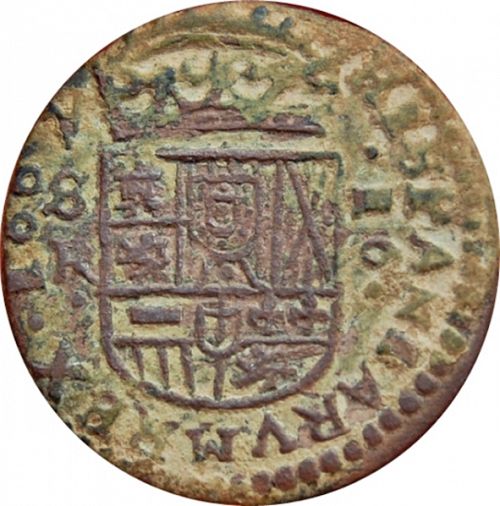 16 Maravedies Reverse Image minted in SPAIN in 1662R (1621-65  -  FELIPE IV)  - The Coin Database