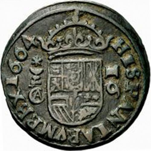 16 Maravedies Reverse Image minted in SPAIN in 1664CA (1621-65  -  FELIPE IV)  - The Coin Database