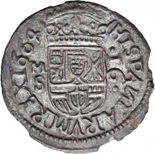 16 Maravedies Reverse Image minted in SPAIN in 1664S (1621-65  -  FELIPE IV)  - The Coin Database