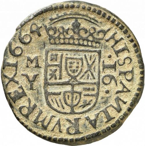 16 Maravedies Reverse Image minted in SPAIN in 1664Y (1621-65  -  FELIPE IV)  - The Coin Database