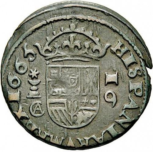 16 Maravedies Reverse Image minted in SPAIN in 1665CA (1621-65  -  FELIPE IV)  - The Coin Database