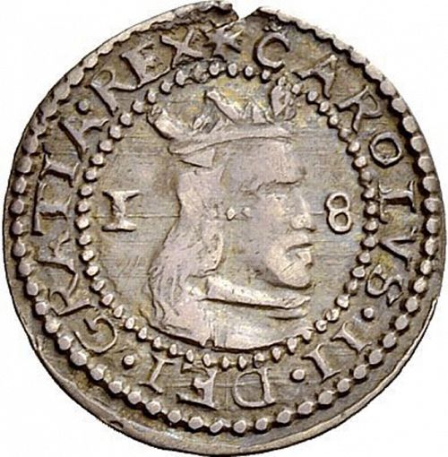 Dieciocheno Obverse Image minted in SPAIN in 1683 (1665-00  -  CARLOS II - Local Coinage)  - The Coin Database