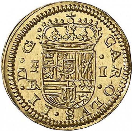 1 Escudo Obverse Image minted in SPAIN in 1683BR (1665-00  -  CARLOS II)  - The Coin Database