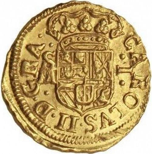 1 Escudo Obverse Image minted in SPAIN in 1700M (1665-00  -  CARLOS II)  - The Coin Database