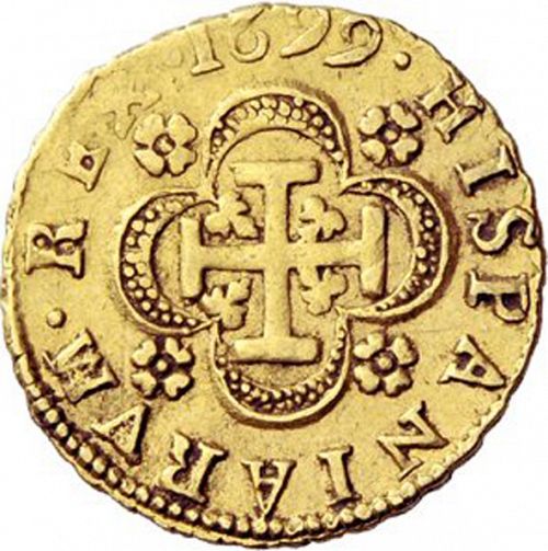 1 Escudo Reverse Image minted in SPAIN in 1699M (1665-00  -  CARLOS II)  - The Coin Database