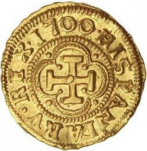 1 Escudo Reverse Image minted in SPAIN in 1700M (1665-00  -  CARLOS II)  - The Coin Database