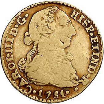 1 Escudo Obverse Image minted in SPAIN in 1781PR (1759-88  -  CARLOS III)  - The Coin Database