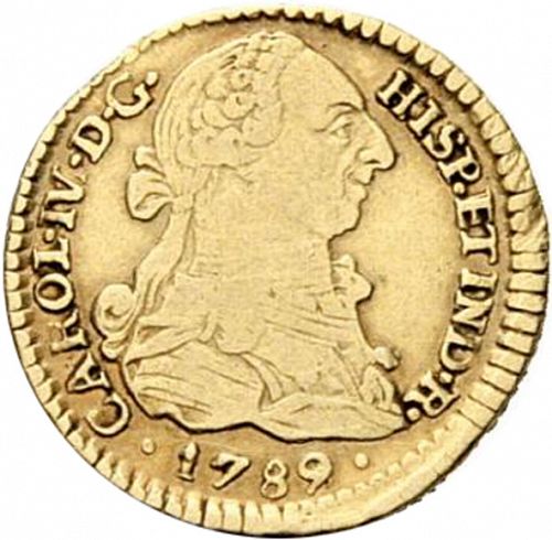 1 Escudo Obverse Image minted in SPAIN in 1789SF (1788-08  -  CARLOS IV)  - The Coin Database