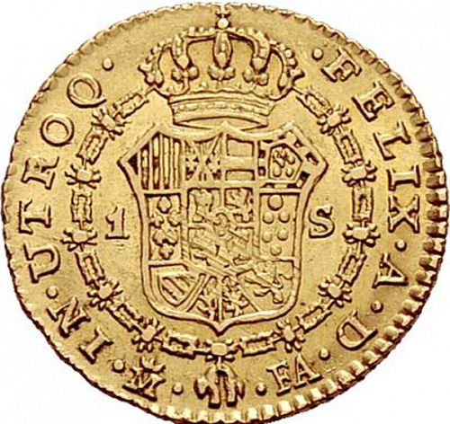 1 Escudo Reverse Image minted in SPAIN in 1801FA (1788-08  -  CARLOS IV)  - The Coin Database