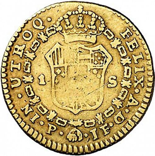 1 Escudo Reverse Image minted in SPAIN in 1808JF (1788-08  -  CARLOS IV)  - The Coin Database