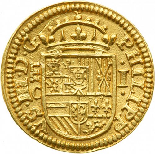 1 Escudo Obverse Image minted in SPAIN in 1607C (1598-21  -  FELIPE III)  - The Coin Database