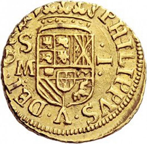 1 Escudo Obverse Image minted in SPAIN in 1701M (1700-46  -  FELIPE V)  - The Coin Database