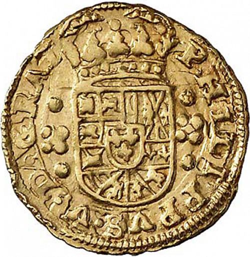 1 Escudo Obverse Image minted in SPAIN in 1704P (1700-46  -  FELIPE V)  - The Coin Database