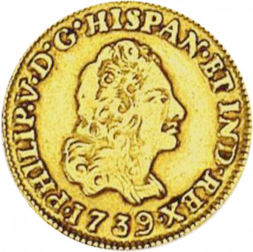 1 Escudo Obverse Image minted in SPAIN in 1739MF (1700-46  -  FELIPE V)  - The Coin Database