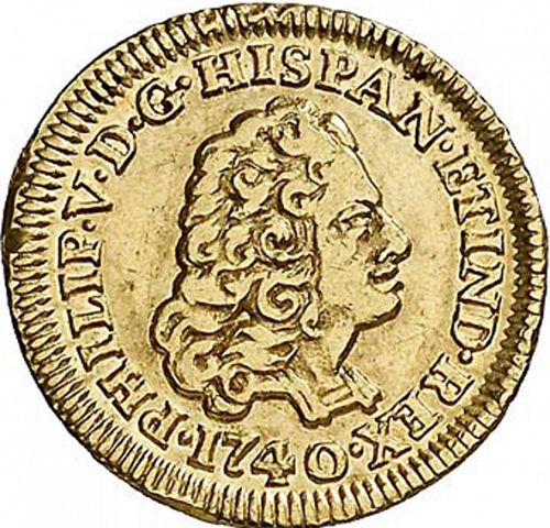 1 Escudo Obverse Image minted in SPAIN in 1740JF (1700-46  -  FELIPE V)  - The Coin Database