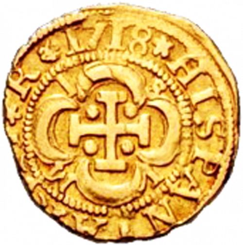 1 Escudo Reverse Image minted in SPAIN in 1718M (1700-46  -  FELIPE V)  - The Coin Database
