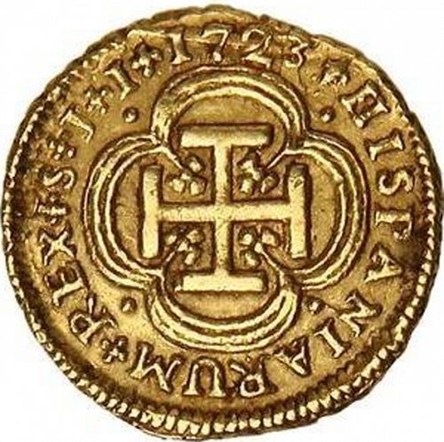 1 Escudo Reverse Image minted in SPAIN in 1723J (1700-46  -  FELIPE V)  - The Coin Database