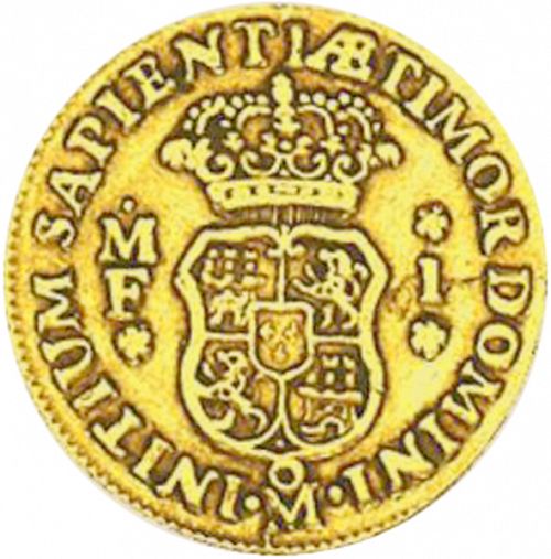 1 Escudo Reverse Image minted in SPAIN in 1739MF (1700-46  -  FELIPE V)  - The Coin Database