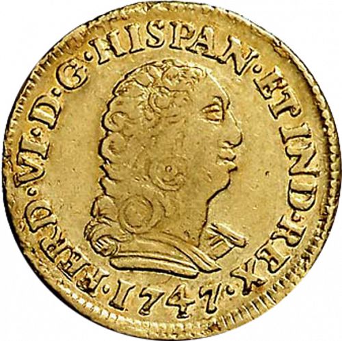 1 Escudo Obverse Image minted in SPAIN in 1747MF (1746-59  -  FERNANDO VI)  - The Coin Database