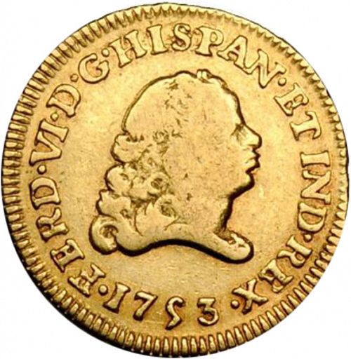 1 Escudo Obverse Image minted in SPAIN in 1753MF (1746-59  -  FERNANDO VI)  - The Coin Database