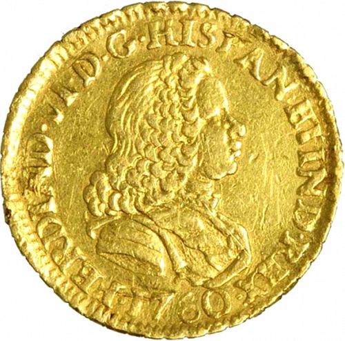 1 Escudo Obverse Image minted in SPAIN in 1760JM (1746-59  -  FERNANDO VI)  - The Coin Database
