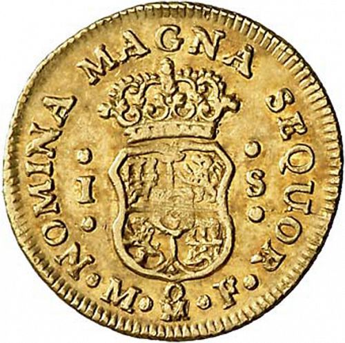 1 Escudo Reverse Image minted in SPAIN in 1750MF (1746-59  -  FERNANDO VI)  - The Coin Database