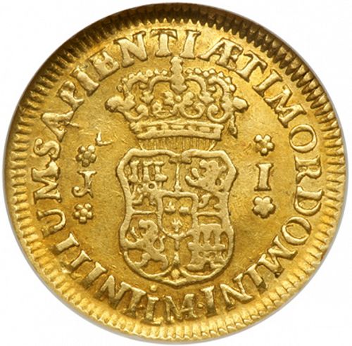 1 Escudo Reverse Image minted in SPAIN in 1751J (1746-59  -  FERNANDO VI)  - The Coin Database