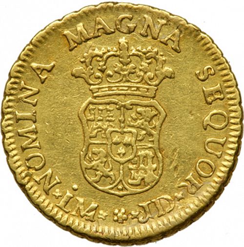 1 Escudo Reverse Image minted in SPAIN in 1754JD (1746-59  -  FERNANDO VI)  - The Coin Database