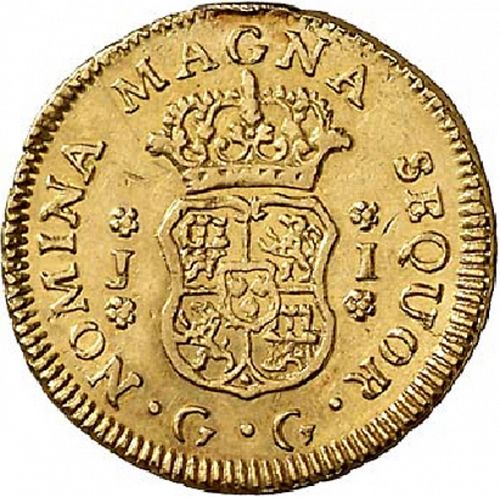 1 Escudo Reverse Image minted in SPAIN in 1757J (1746-59  -  FERNANDO VI)  - The Coin Database
