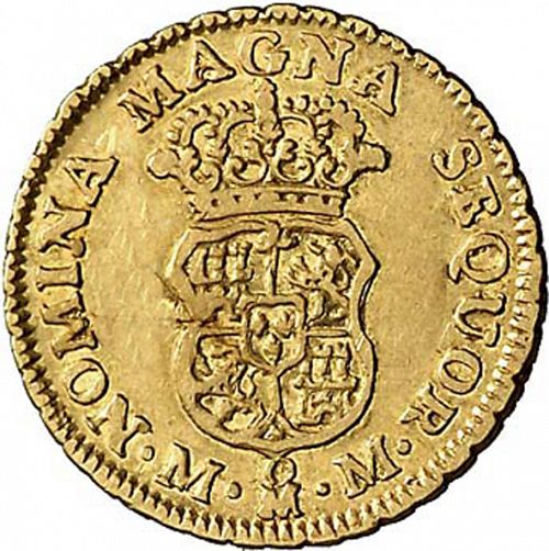 1 Escudo Reverse Image minted in SPAIN in 1757MM (1746-59  -  FERNANDO VI)  - The Coin Database