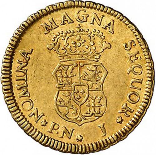 1 Escudo Reverse Image minted in SPAIN in 1759J (1746-59  -  FERNANDO VI)  - The Coin Database