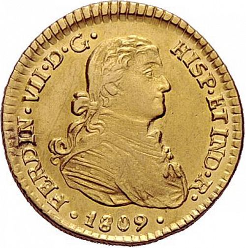 1 Escudo Obverse Image minted in SPAIN in 1809HJ (1808-33  -  FERNANDO VII)  - The Coin Database