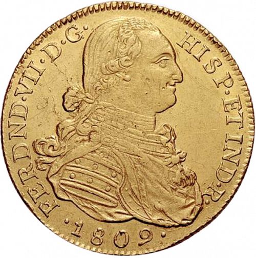 1 Escudo Obverse Image minted in SPAIN in 1809JF (1808-33  -  FERNANDO VII)  - The Coin Database