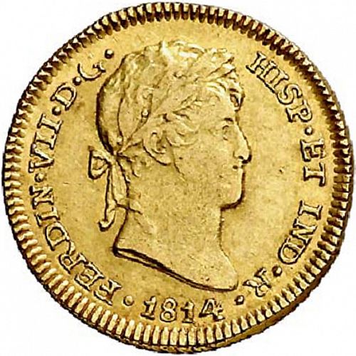 1 Escudo Obverse Image minted in SPAIN in 1814JP (1808-33  -  FERNANDO VII)  - The Coin Database