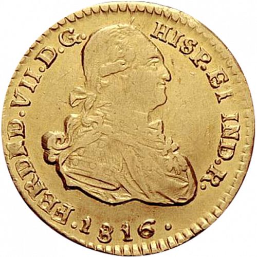 1 Escudo Obverse Image minted in SPAIN in 1816FR (1808-33  -  FERNANDO VII)  - The Coin Database