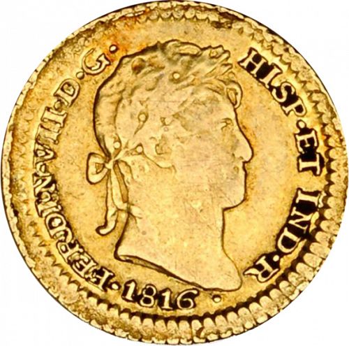 1 Escudo Obverse Image minted in SPAIN in 1816JP (1808-33  -  FERNANDO VII)  - The Coin Database