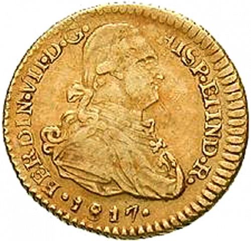 1 Escudo Obverse Image minted in SPAIN in 1817JF (1808-33  -  FERNANDO VII)  - The Coin Database