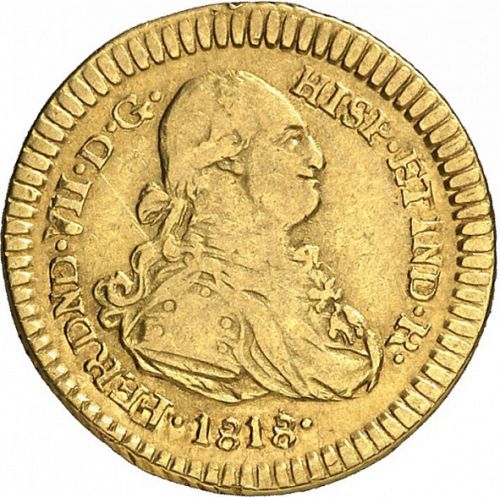 1 Escudo Reverse Image minted in SPAIN in 1818FM (1808-33  -  FERNANDO VII)  - The Coin Database