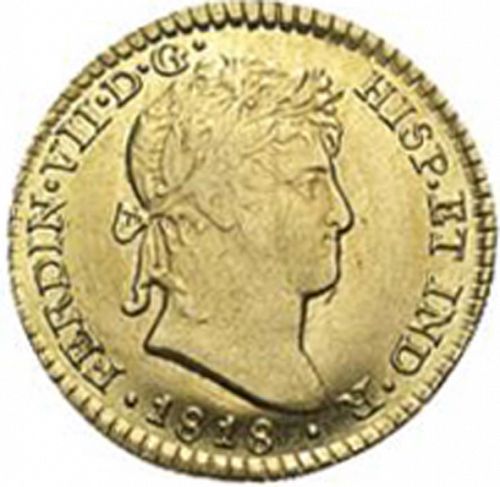 1 Escudo Obverse Image minted in SPAIN in 1818JJ (1808-33  -  FERNANDO VII)  - The Coin Database