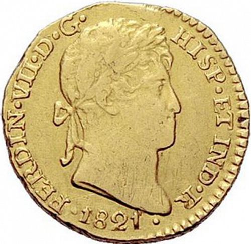 1 Escudo Obverse Image minted in SPAIN in 1821JP (1808-33  -  FERNANDO VII)  - The Coin Database
