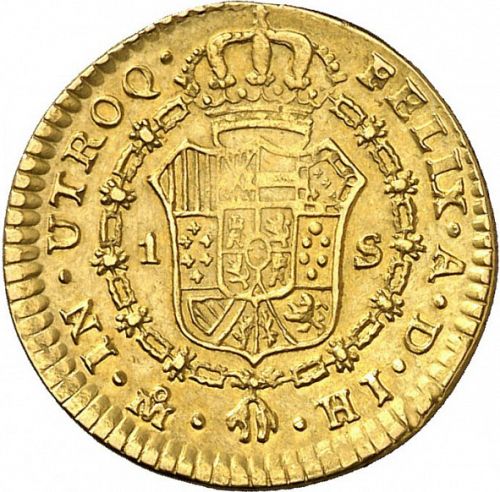 1 Escudo Reverse Image minted in SPAIN in 1812HJ (1808-33  -  FERNANDO VII)  - The Coin Database