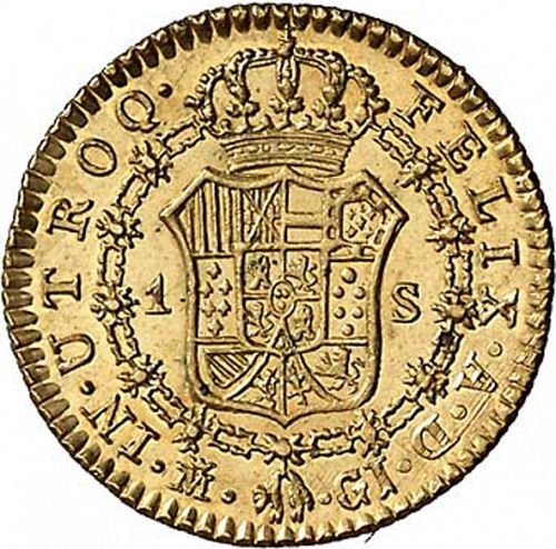 1 Escudo Reverse Image minted in SPAIN in 1817GJ (1808-33  -  FERNANDO VII)  - The Coin Database