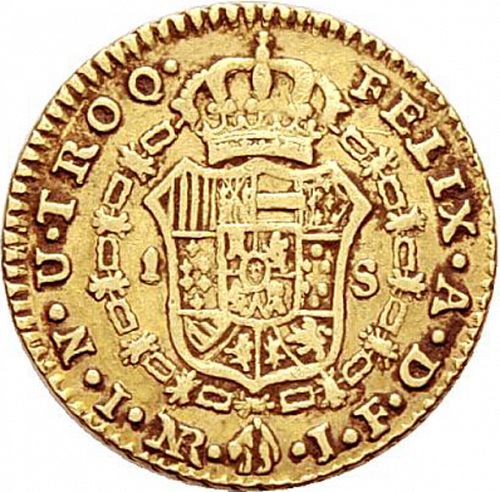 1 Escudo Reverse Image minted in SPAIN in 1818JF (1808-33  -  FERNANDO VII)  - The Coin Database