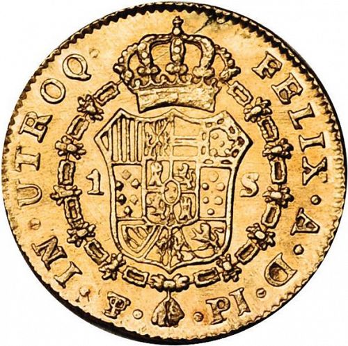 1 Escudo Reverse Image minted in SPAIN in 1822PJ (1808-33  -  FERNANDO VII)  - The Coin Database