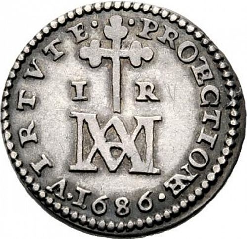 1 Real Reverse Image minted in SPAIN in 1686BR (1665-00  -  CARLOS II)  - The Coin Database