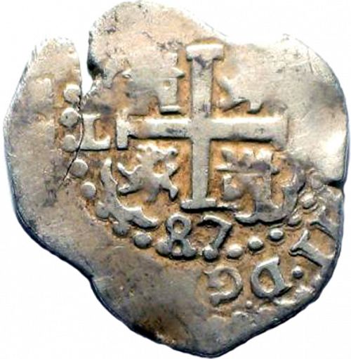 1 Real Reverse Image minted in SPAIN in 1687R (1665-00  -  CARLOS II)  - The Coin Database