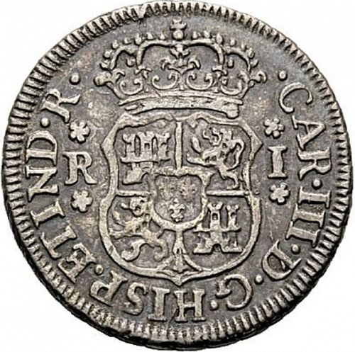 1 Real Obverse Image minted in SPAIN in 1763M (1759-88  -  CARLOS III)  - The Coin Database